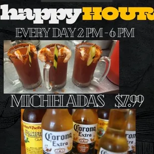 Happy Hours Micheladas and beers