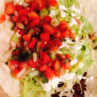 Giant soft taco with chorizo