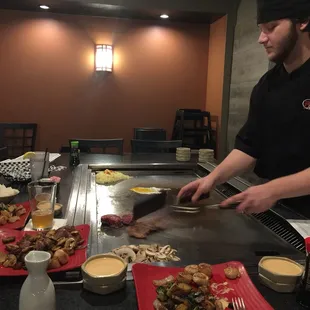 sushi and sashimi, interior