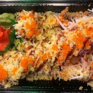 a close up of a meal in a plastic container