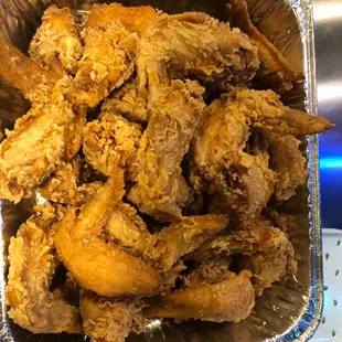 a container of fried chicken