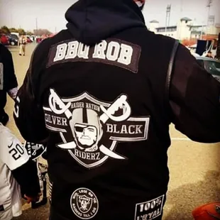 the back of a man's jacket