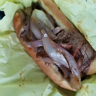 Big shouts to Steve for whipping this tri-tip sandwich for me