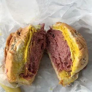 Corn Beef on a Onion Roll