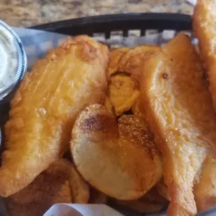 Fish n Substitute chips for potatoes.. great!!