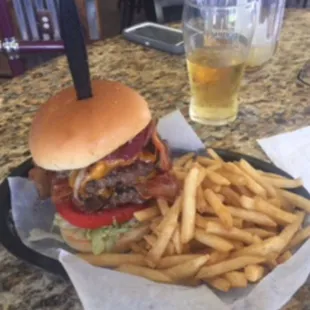 burger and fries