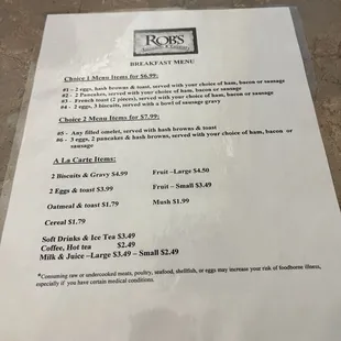 menu