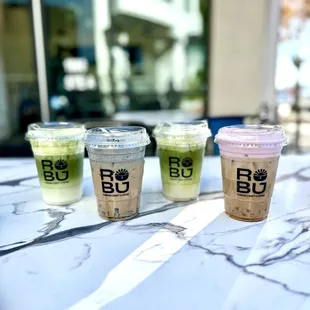 Vienna Matcha Einspanner, Black Sesame Latte, Cherry Blossom Latte