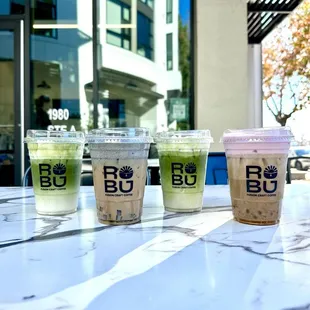 Vienna Matcha Einspanner, Black Sesame Latte, Cherry Blossom Latte