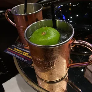 a moscow mule with a lime