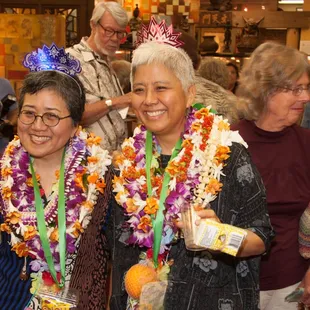Gallery reception for Joyful Instincts, showing works by the talented sisters, Donna and Esther Shimazu.