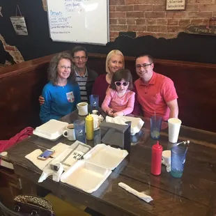 Our happy family with full tummies and lots of leftovers to take home and enjoy the following day.