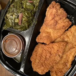 Catfish and greens