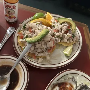 Ceviche tostadas