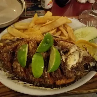 Whole fried fish! Worth the trek into sketchville