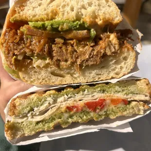 Top: Carnitas Torta Bottom: Turkey Pesto Panini