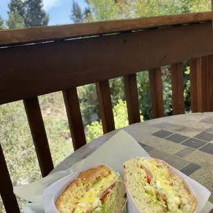 Egg Salad Sandwich Specialty (focaccia). They have dutch crunch &amp; other options.