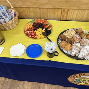Fruit and pastry trays