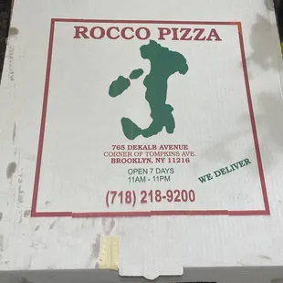 a pizza box on a table