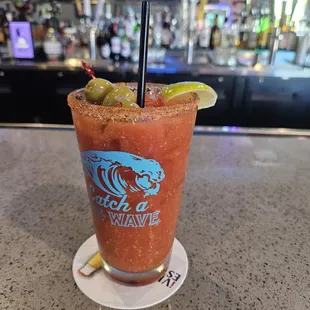 a bloody drink on a table