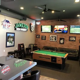 Pool Table and Lounge area.