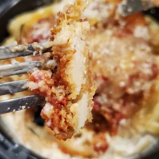 Close up of chicken parm