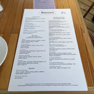 Food menu