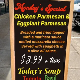 Check out the daily special's!
