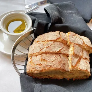 Bread with garlic olive oil