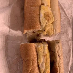 the inside of the sandwich