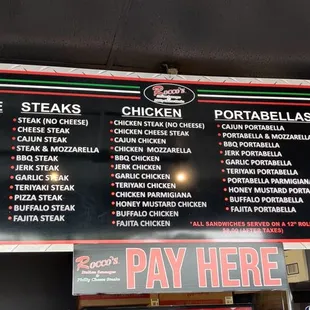 the menu