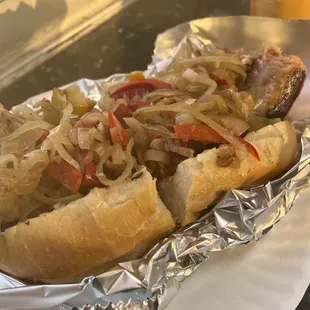 Double small Sweet Italian Sausage Sandwich