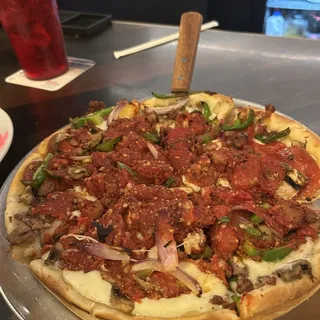 9" Deep Dish 1/2 and 1/2 Pizza