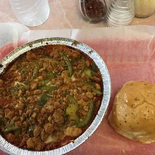 Spaghetti (SPC). Sausage, peppers, and cheese.