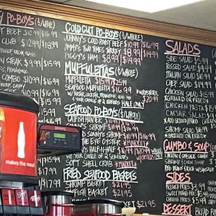 Muffuletta and menu board