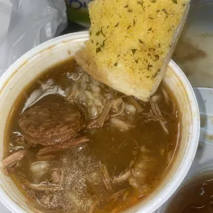 Cup of gumbo. Pretty good. I liked it.