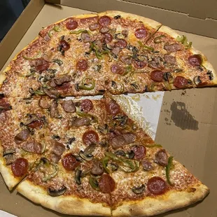 This is the only slice eaten I threw the rest in the trash where it belongs!