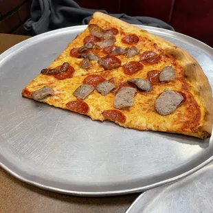 2 slices sausage and peperoni