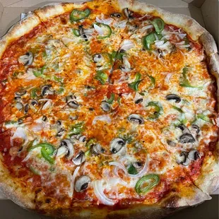 The "vegetable" pizza. Barely any vegetables and a rip-off for $20. Paper thin, would not recommend.