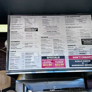Menu board.