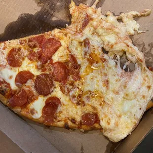 The pepperoni side was still slop but more edible.
