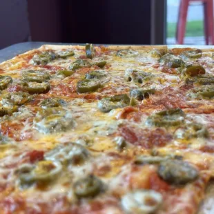 Pepperoni and jalapeños