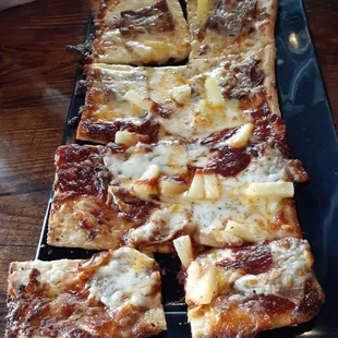 Hawaiian BBQ brisket pizza