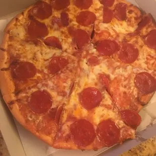 Large pizza. Very good, just beware that their large is 12&quot;, which is a little on the smaller side. Go XL if you want a true Large