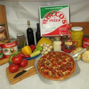 a variety of ingredients on a table