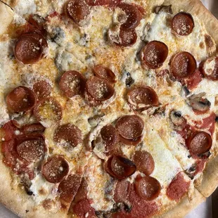Pepperoni and mushroom