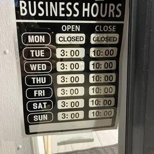 Hours