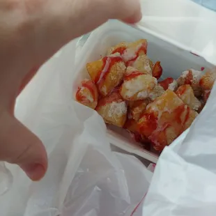 Zeppolis w/ Raspberry &amp; White Chocolate Sauce