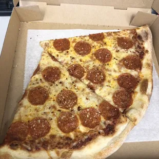 Tasty pepperoni and cheese