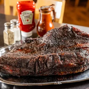 a steak on a platter
